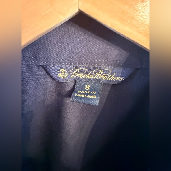 Brooks Brothers Ruffle Sleeveless Blouse Size 8 Navy - Picture 3 of 7